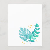 7e verjaardag van de geboorte Greenery oerwoud blu Flyer (Achterkant)