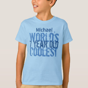 7e verjaardag van de gift World's koelste 7-jarige T-shirt