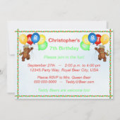 7e verjaardag van de Koninklijke Teddy Bear Kaart (Achterkant)