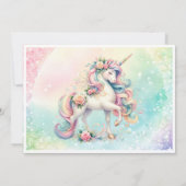 7e verjaardag van de regenboog van de eenhoorn kaart (Achterkant)