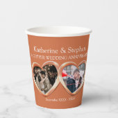 7e verjaardag van het huwelijk met koper foto's papieren bekers (Voorkant)