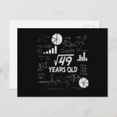 7e verjaardag vierkantswortel van 49 - 7 jaar oud  briefkaart (Voorkant / Achterkant)