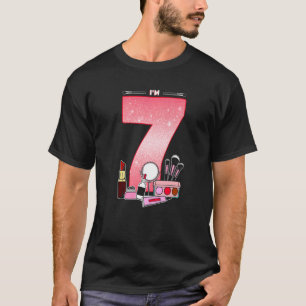 7e verjaardag voor kleine meisje make-up 7 verjaar t-shirt