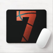 7e verjaardagsfeestje basketbal print nummer 7 T-s Muismat (Met muis)
