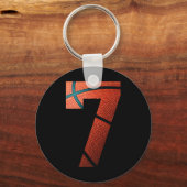 7e verjaardagsfeestje basketbal print nummer 7 T-s Sleutelhanger (Voorkant)