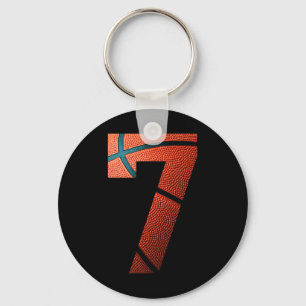 7e verjaardagsfeestje basketbal print nummer 7 T-s Sleutelhanger