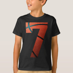 7e verjaardagsfeestje basketbal print nummer 7 T-s T-shirt