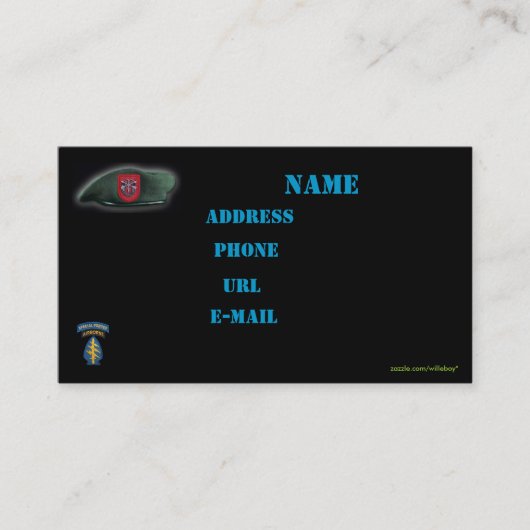 7e visitekaartje voor speciale groepen (Voorkant)