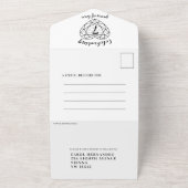 7e zwarte onyx trouwdag RSVP foto All In One Uitnodiging (Buitenkant)