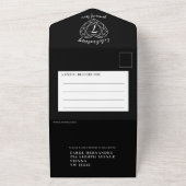 7e zwarte onyx trouwdag RSVP foto All In One Uitnodiging (Buitenkant)