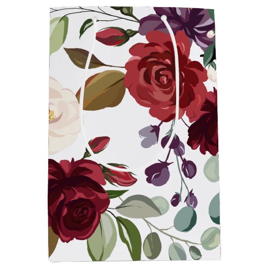 7lx4.5wx10h Sac cadeau moyen Roses blanches Gold G (Devant)