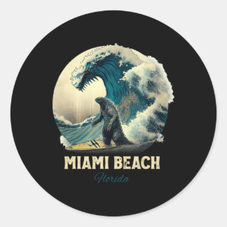 7miami Beach Florida Surfen Surfplank Ronde Sticker