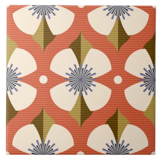 7os Buttercup bloem bruin Tegeltje (Voorkant)