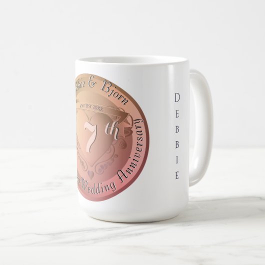 7th/22 Bruiloft Jubileum Koffiemok (Voorkant rechts)