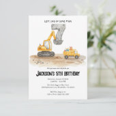 7th Birthday Construction Boy Birthday Invitation (Debout devant)