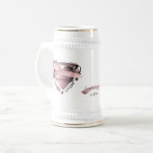 "7th Copper Wedding Jubileum" Heart Emblem Bierpul (Voorkant links)