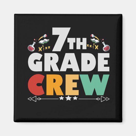 7TH Grade Crew Funny Back To School Student Gift Magneet (Voorkant)