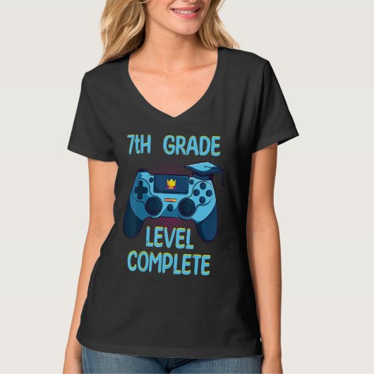 7th Grade Level Complete Last Day Of School  Gradu T-shirt (Voorkant)