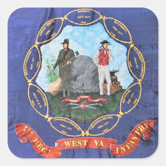 7th West Virginia Infantry Vierkante Sticker (Voorkant)