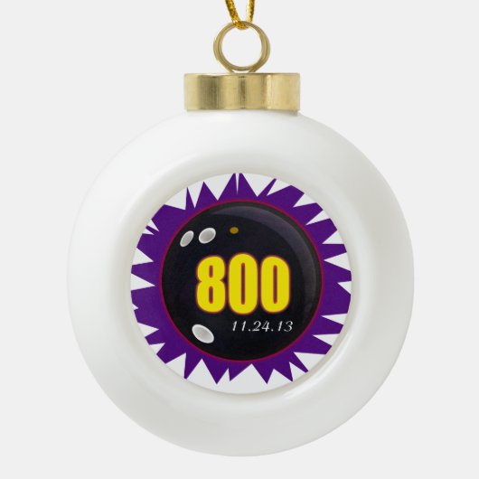 800 Bowling-reeks Keramische Bal Ornament (Voorkant)