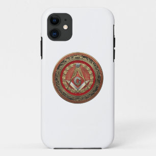 [800] Master Mason - Gold Square & Compass iPhone 11 Hoesje