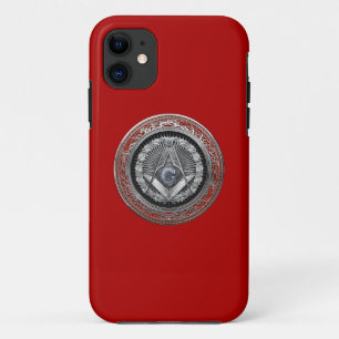 [800] Master Mason - Silver Square & Compass iPhone 11 Hoesje