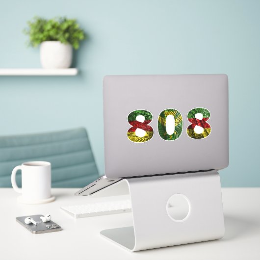 808 Hawaii Tibal Kanaka Maoli Sticker (Laptop op bureau)