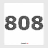 808 Hawaii Tribal Blk Grey Sticker (Vel)