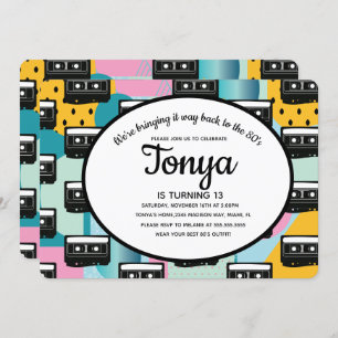 80-90-serie Roze collage Cassette Throw Kaart