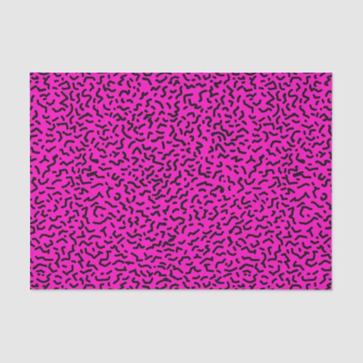 80-90's Hot Pink Wiggly Retro Tissuepapier (Voorkant)