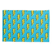 80-90's Pattern Fun Blue Yellow Bolt Neon Retro Kussensloop (Achterkant)