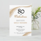 80 and Fabulous Gold 80th Birthday Invitation (Debout devant)