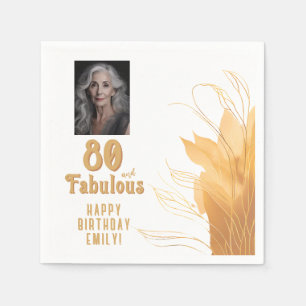 80 and Fabulous Gold Foliage 80th Birthday Foto Servet