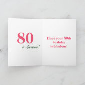 80 Ans Aimé 80e Anniversaire Carte de voeux (Intérieur)