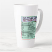 80 Ans Code de Textes Amusant Anniversaire Mug Sen (Angle droit)