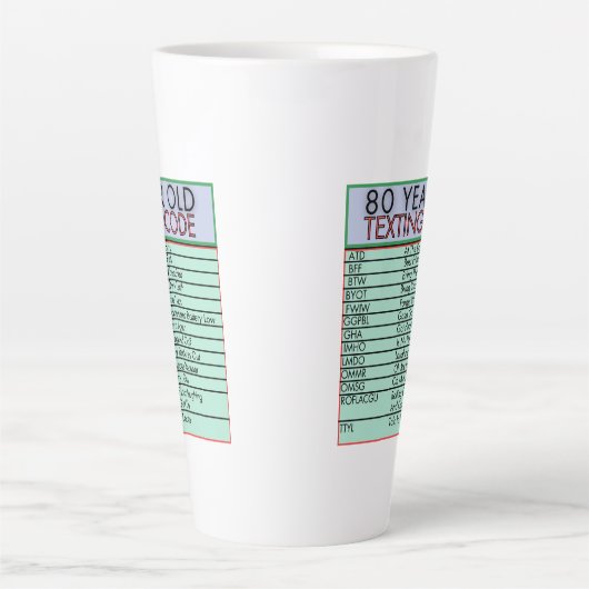 80 Ans Code de Textes Amusant Anniversaire Mug Sen (Devant)