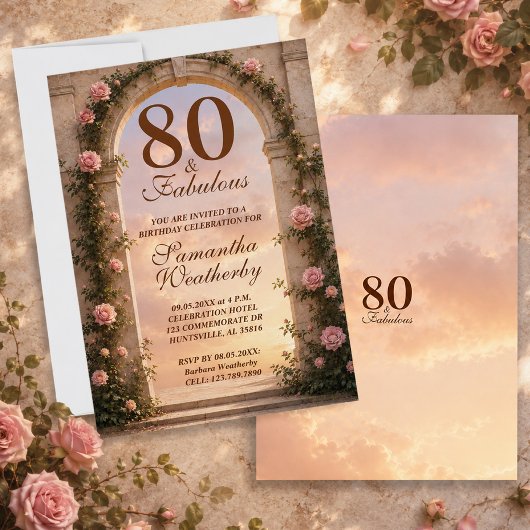 80 ans et Fabuleux Invitation Anniversaire à l'Arc