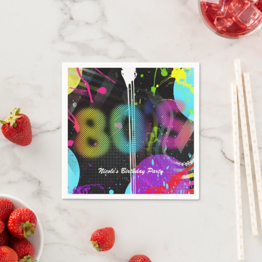 80 Bash Retro Rainbow Splash Birthday Party Servetten (Insitu)