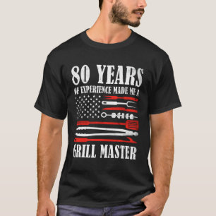 80 BBQ Amerikaanse vlag Grill Masters 80th T-shirt