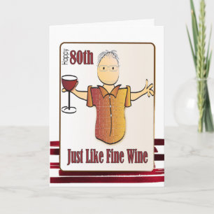 80 Birthday Card voor hem - Funny and Fun Kaart