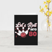 80 Bowling 80ste verjaardag 1 Kaart (Gele Bloem)