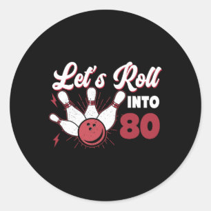 80 Bowling 80ste verjaardag 1 Ronde Sticker