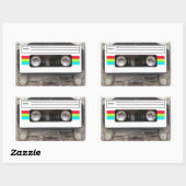 80-Cassettebandje Rechthoekige Sticker (Vel)
