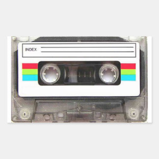 80-Cassettebandje Rechthoekige Sticker