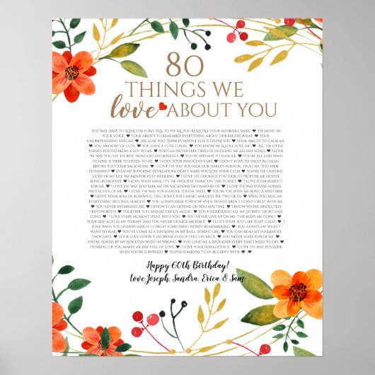 80 choses que nous aimons à propos de vous poster (Devant)