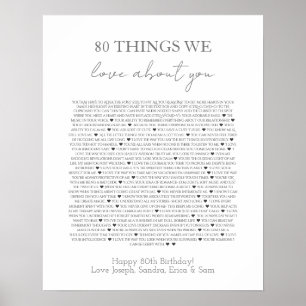 80 choses que nous aimons de vous affiche