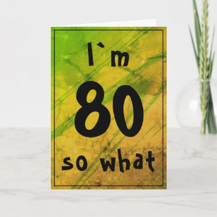 80 dus wat Grappig Abstract Groen 80ste Verjaardag Kaart