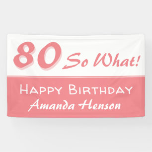 80 Dus wat roze Inspirerend 80ste verjaardagsfeest Spandoek