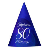 80 en Amazing Elegant Royal Blue Birthday Feesthoedjes