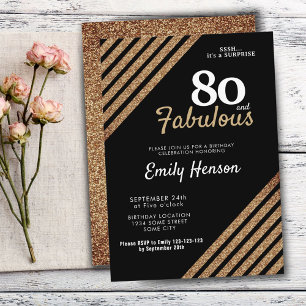 80 en Fabulous Elegant Goud Glitter 80ste Verjaard Kaart